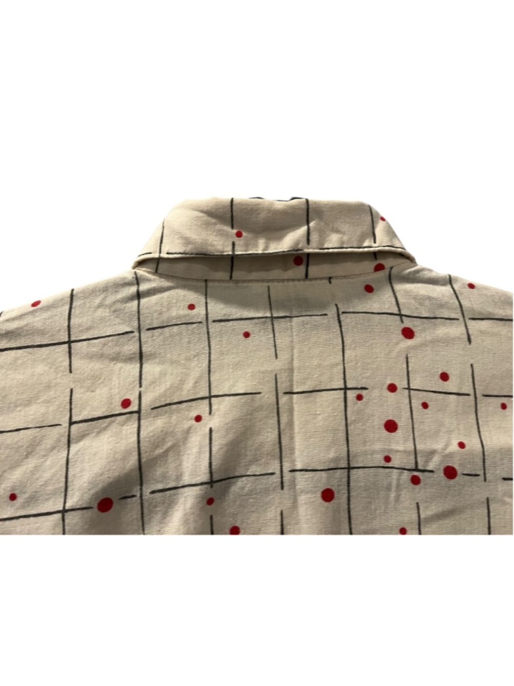 VTG 80s Favorites Abstract Grid Shirt Small Mid Century Memphis Geo Polka Dot - Picture 8 of 9